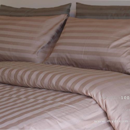 ผ้าคอตตอน 100% ริ้วสี โครงสร้างการทอ 250-300เส้น