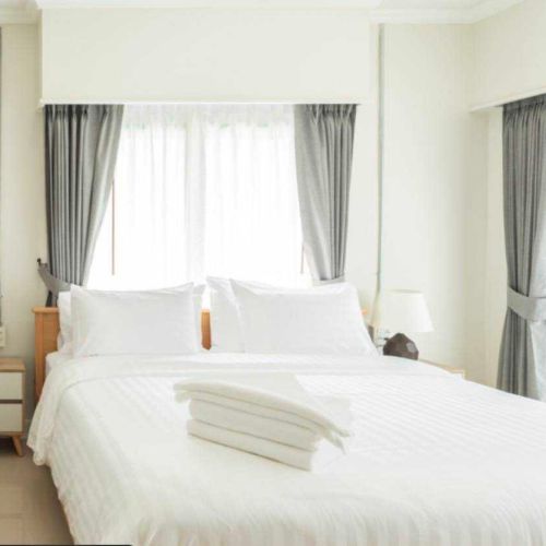 คอตตอน 100% ทอริ้วขาว โครงสร้างการทอ 250-300เส้น