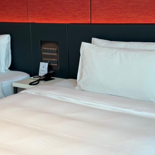 ผ้าคอตตอน 100% ทอเรียบขาวโครงสร้างการทอ 220-500 เส้น